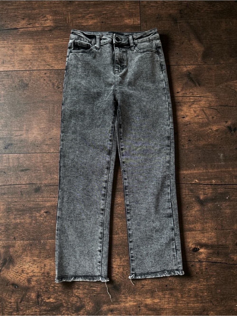 Kendall + Kylie Jeans Womens 7/28 Icon High Rise Straight Black Acid Wash